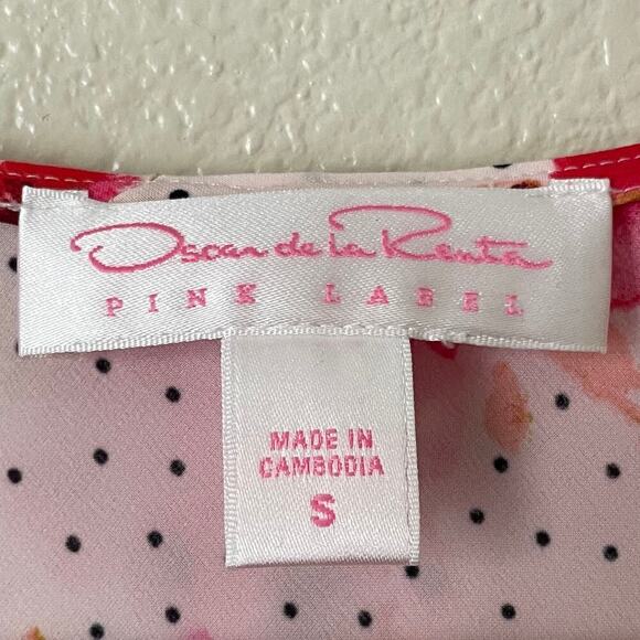 Oscar De La Renta Dress Womens Small Red Pink Label Floral Maxi Nightgown Slip - Picture 9 of 11